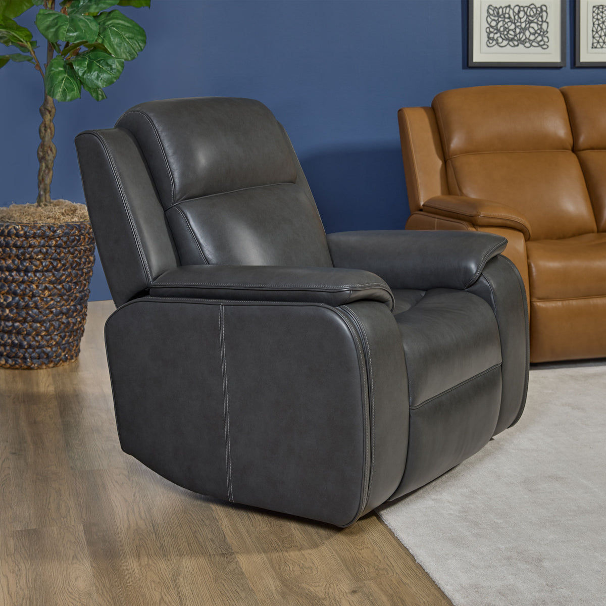Ziggy Power Recliner With Power Headrest, Lumbar, Heat & Massage - Iron | Flexsteel