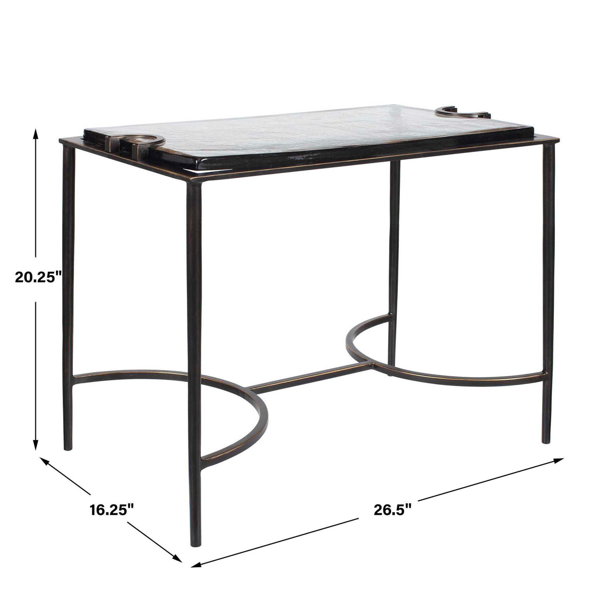 Eisen Textured Glass Accent Table - Bronze by Uttermost - View 7