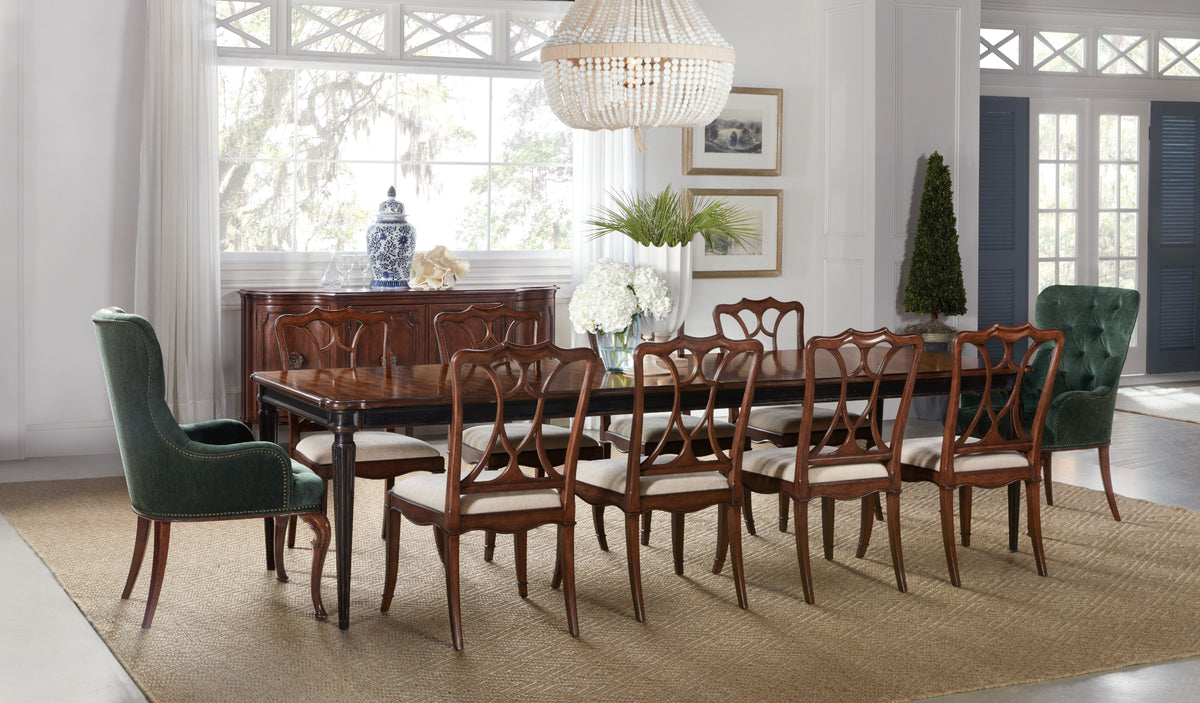 Charleston Upholstered Seat Side Chair (Set of 2) - Dark Brown / Beige by Hooker Furniture - View 3
