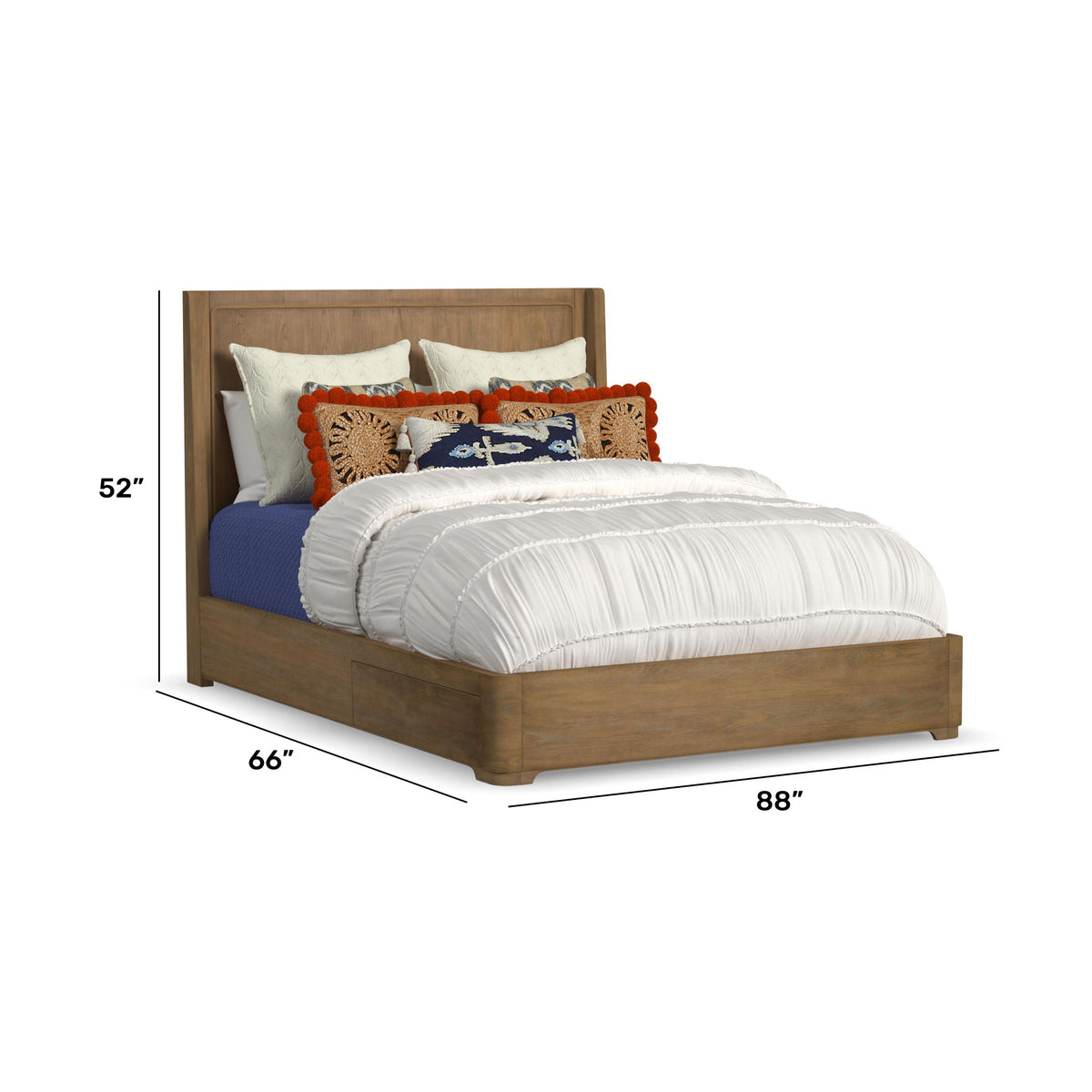 Normandy Queen Panel Storage Bed - Light Brown | Flexsteel