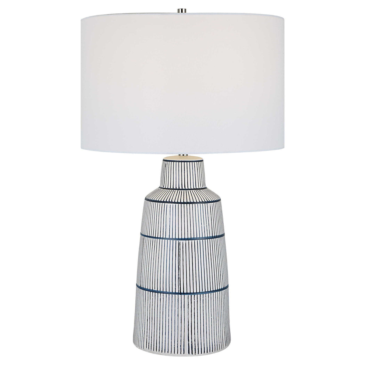 Breton Nautical Stripe Table Lamp - White by Uttermost - View 1