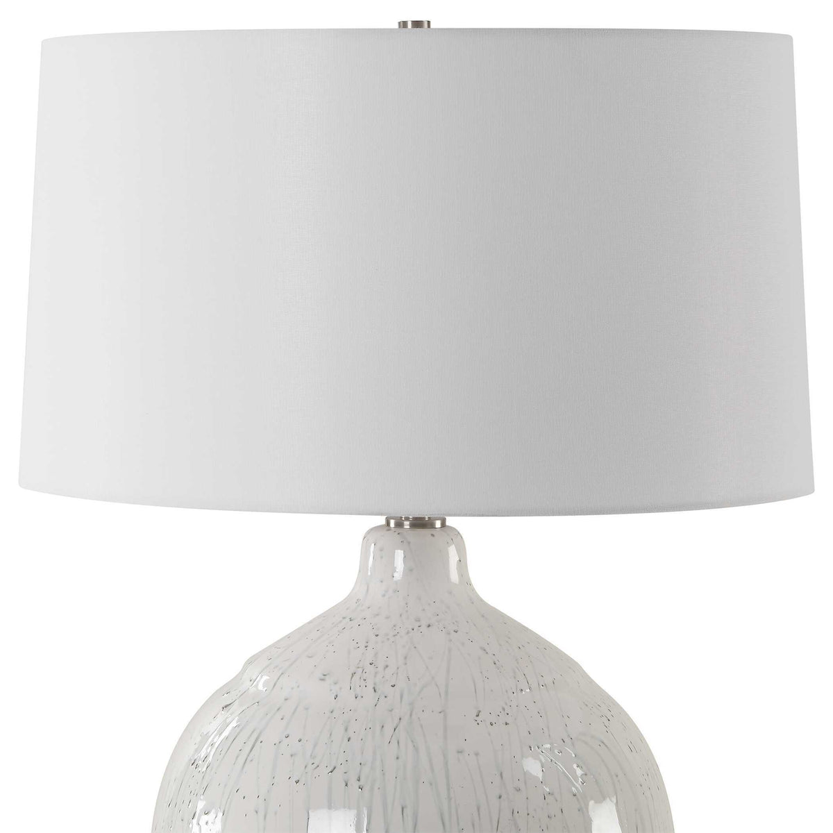 Dribble White Glaze Table Lamp by Uttermost - View 5