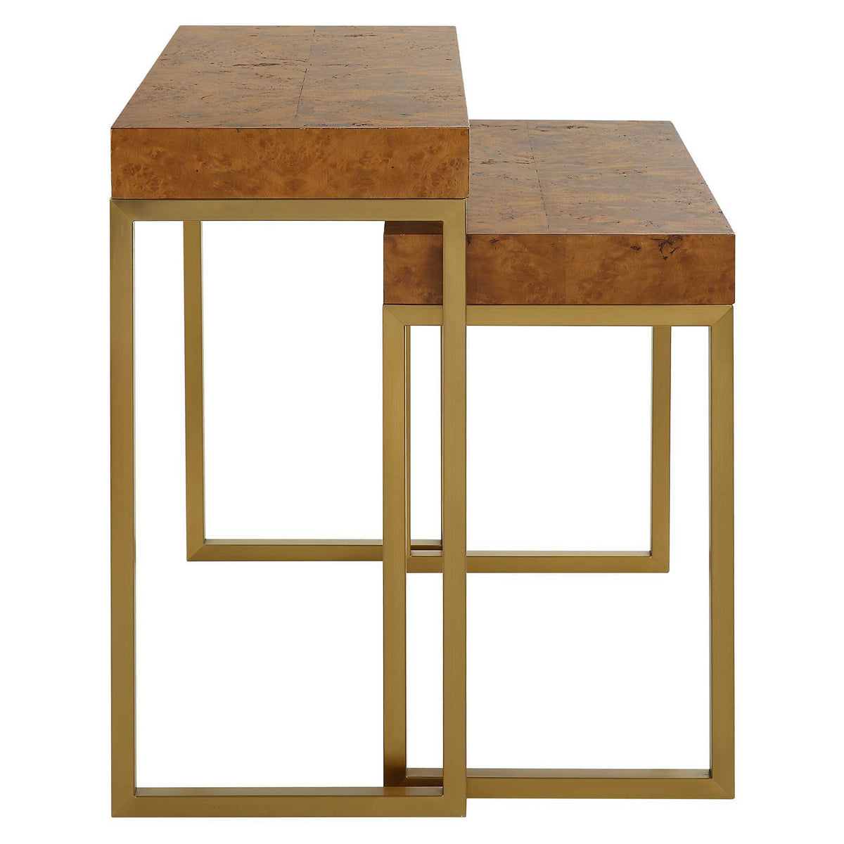 Burl-esque Wooden Nesting Tables (Set of 2) - Light Brown by Uttermost - View 5