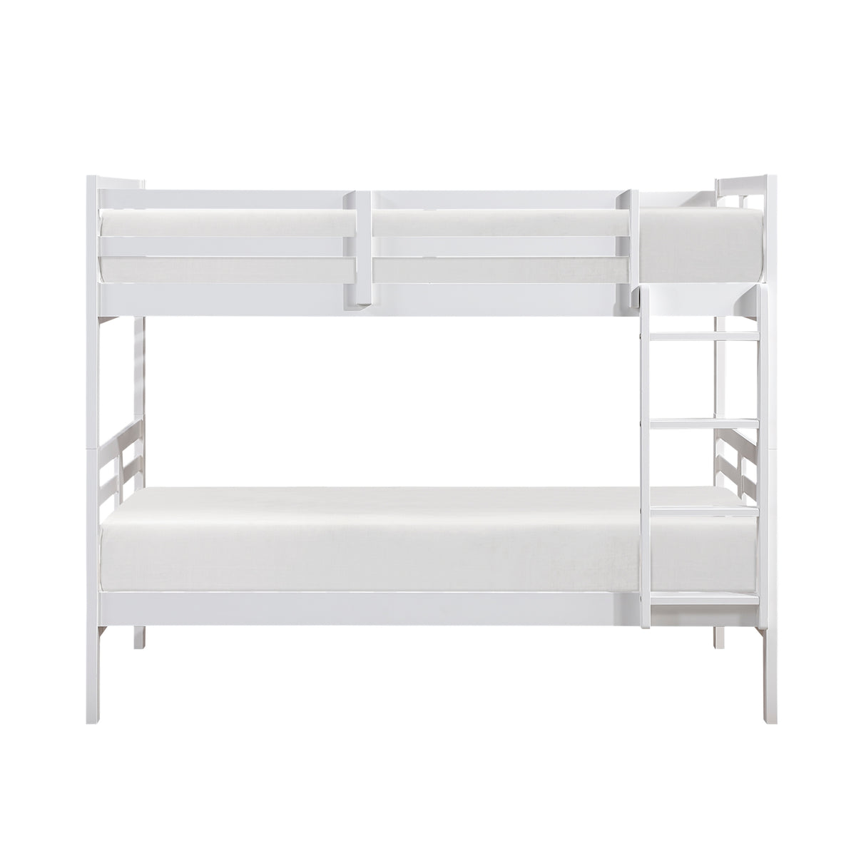 Twin over Twin Bunk Bed 1pc Classic White Finish Youth Bedroom Furniture Durable Wood - sold by Home Elegance USA