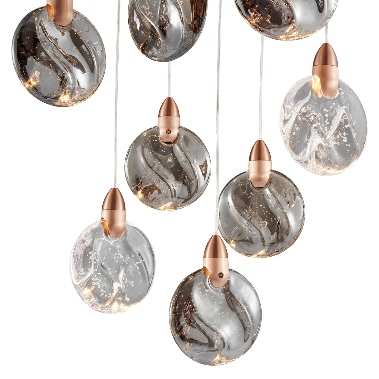 Lámpara de araña cuadrada Lustre // Bronce | Finesse