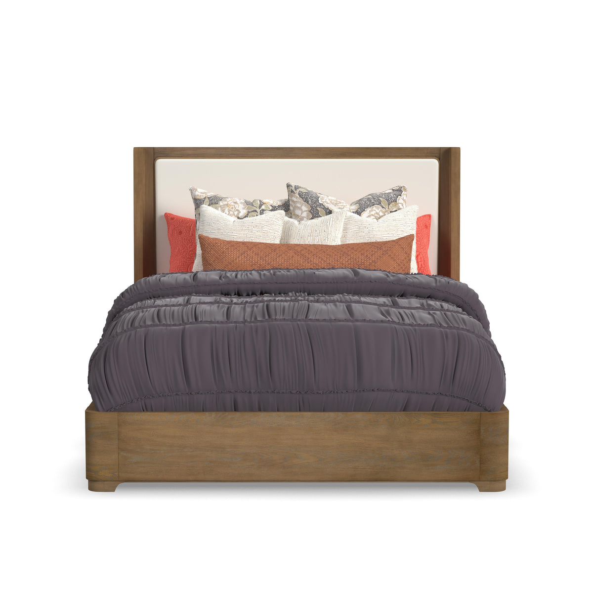 Normandy Queen Upholstered Storage Bed - Light Brown | Flexsteel