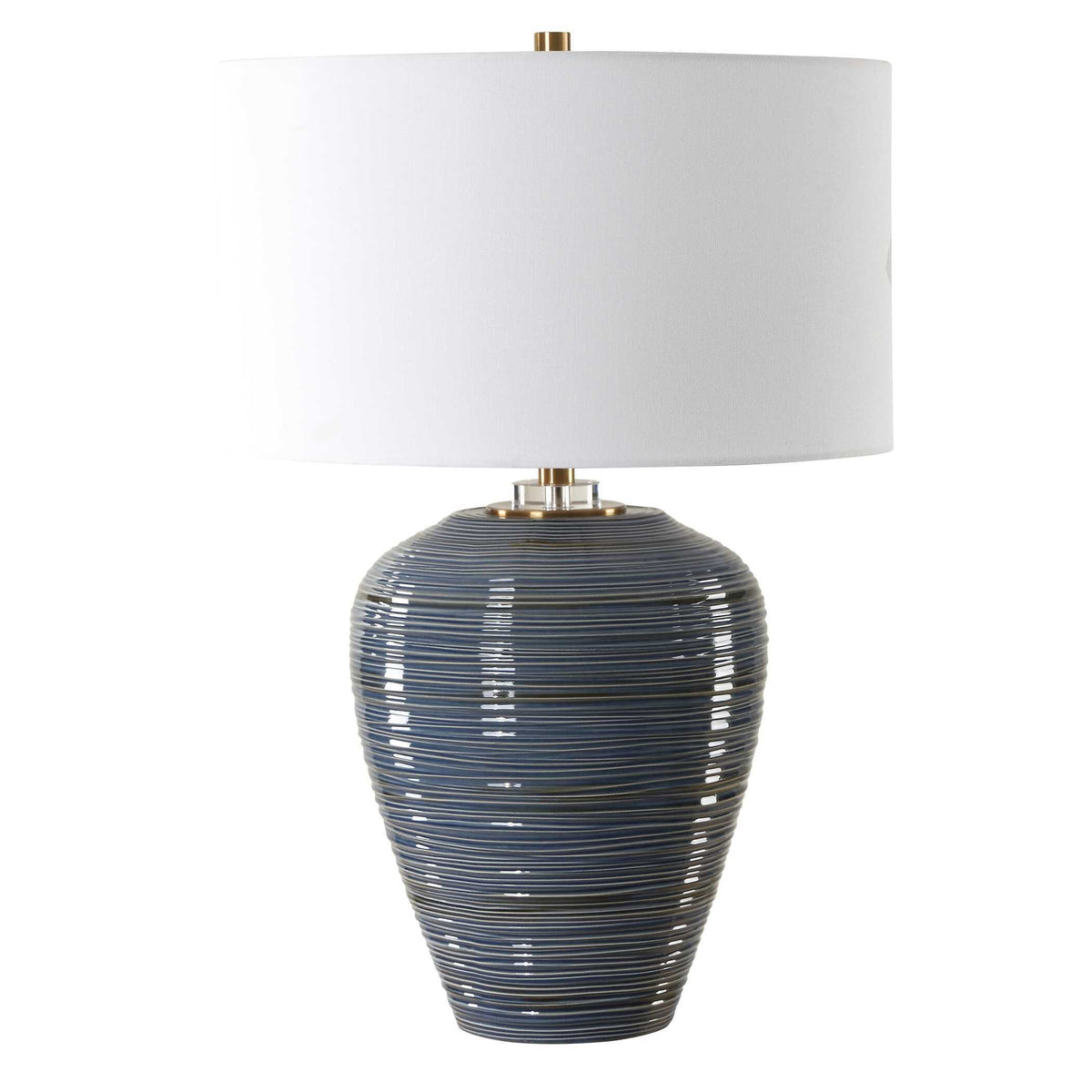 Moher Glossy Blue Table Lamp by Uttermost - View 4