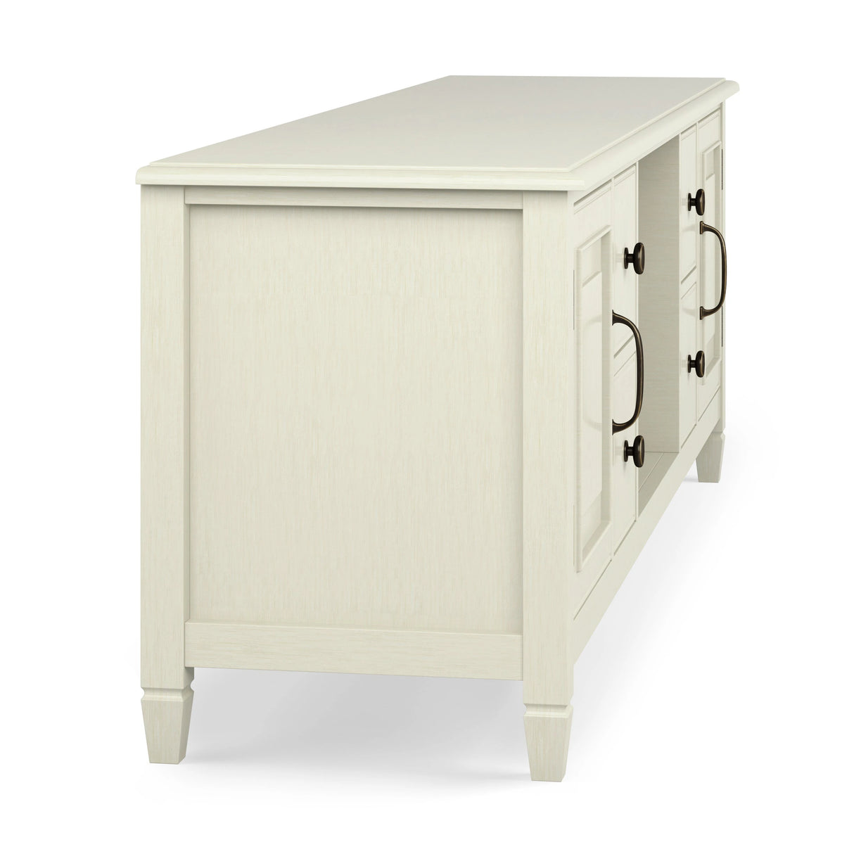 Connaught 72 inch Wide Solid Wood TV Stand in Antique White For TVs up to 80 inches - sold by Home Elegance USA