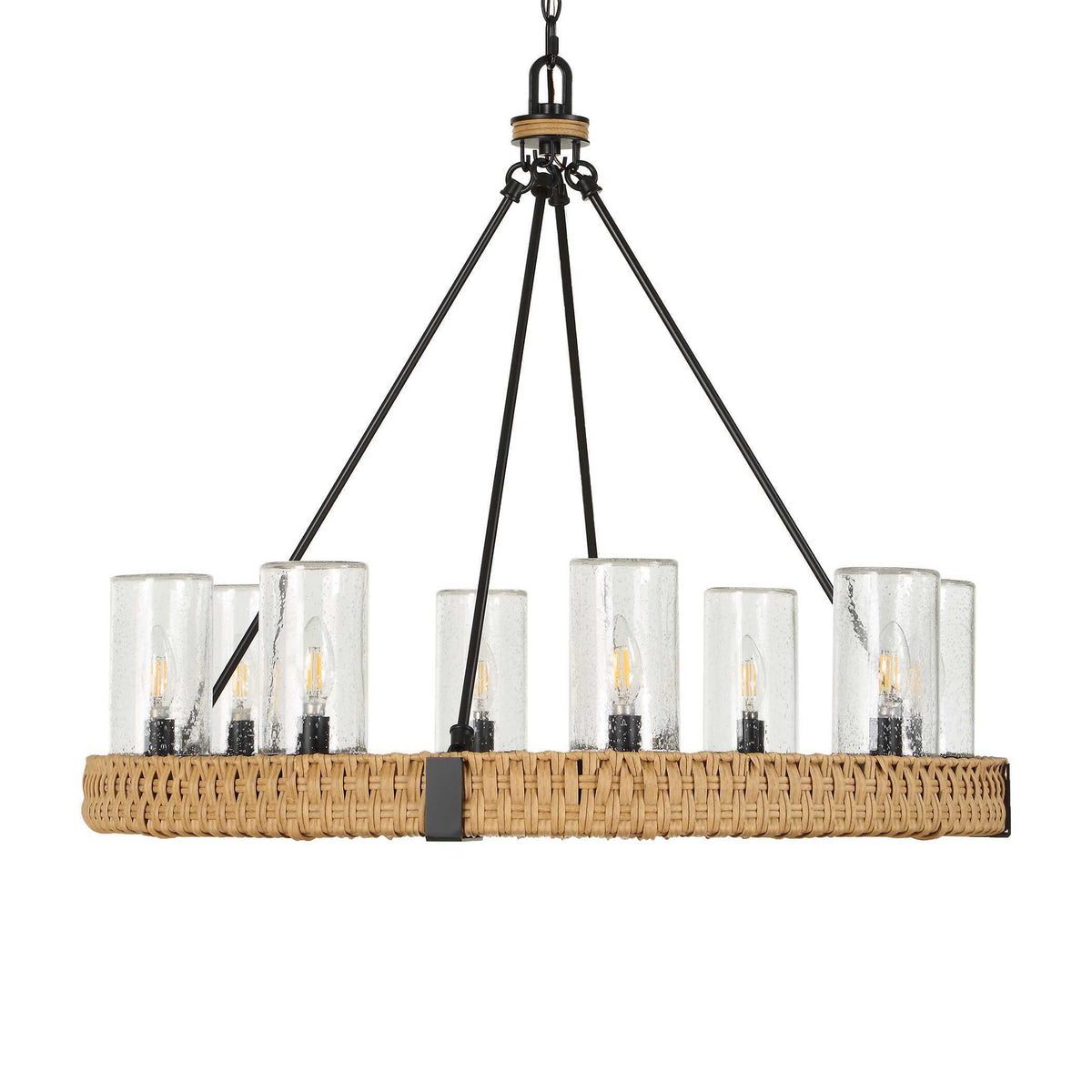 Palm Royal 8 Light Indoor-Outdoor Chandelier Black / Light Brown - Light Brown / Black by Uttermost - View 4