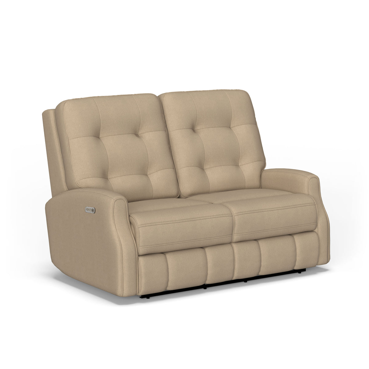 Devon Transitional Fabric Power Reclining Loveseat, Power Headrests | Flexsteel