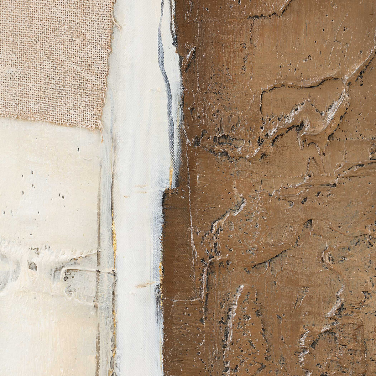 Interference Hand Painted Canvas - Dark Brown by Uttermost - View 4