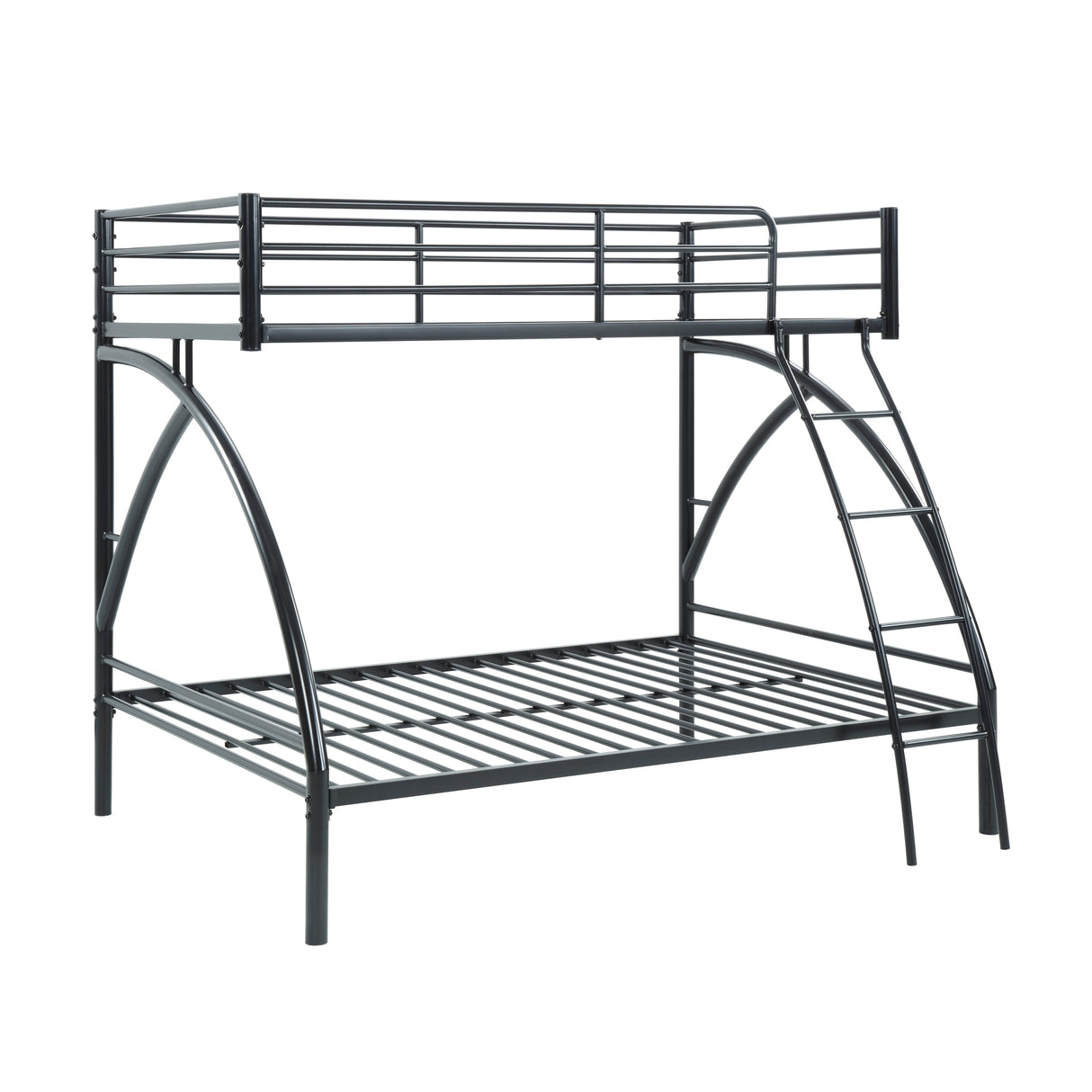 Black Metal Frame Twin/Full Bunk Bed, Youth Bed, Youth Bedroom Furniture, Easy Assembly - sold by Home Elegance USA