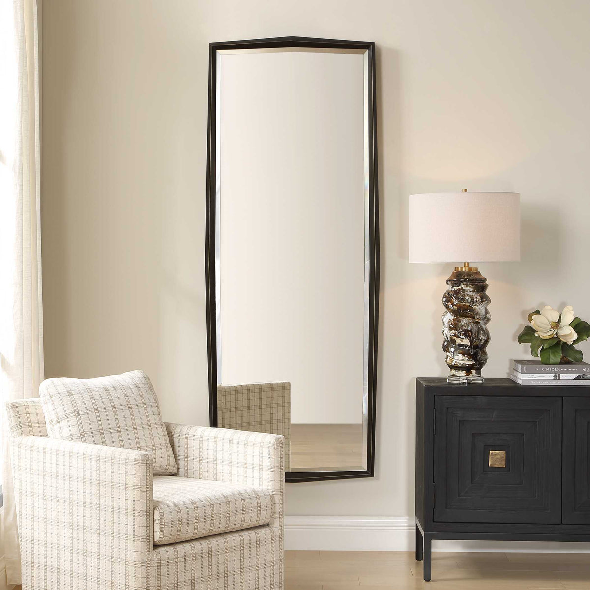 On Point Tall Mirror Bronze - Black by Uttermost - View 2