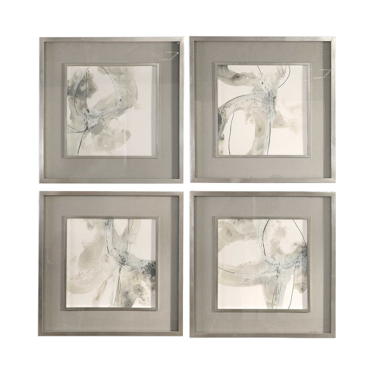 Divination Abstract Art (Set of 4) - Beige / Gray by Uttermost - View 1