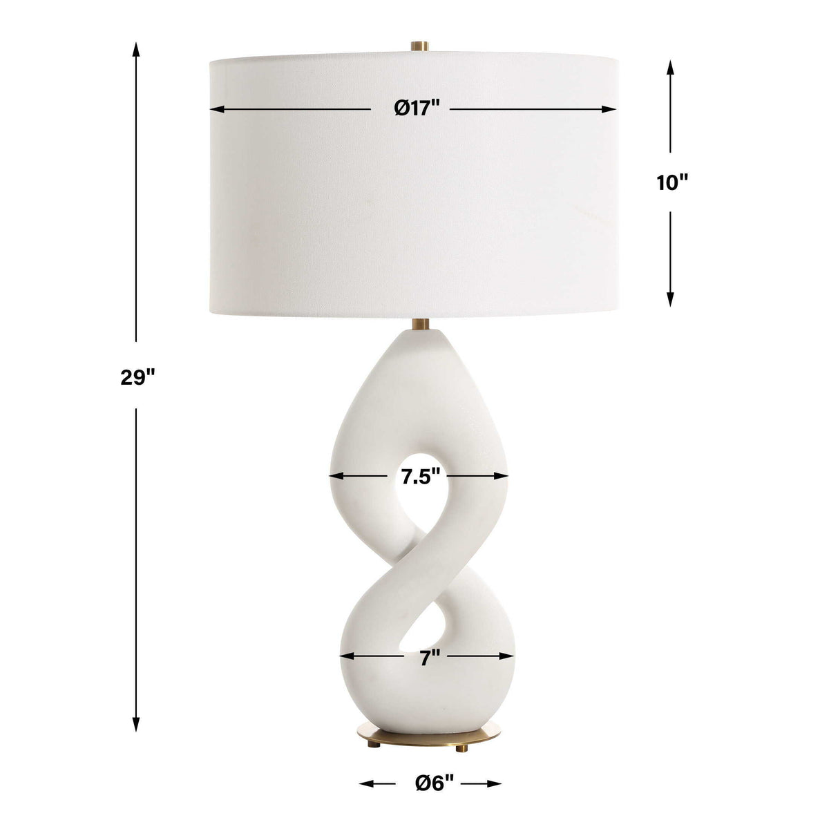 Meridian Ivory Stone Table Lamp - White by Uttermost - View 7