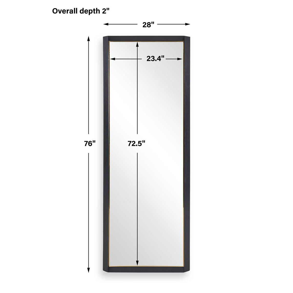 Stenton Tall Wooden Mirror - Black by Uttermost - View 7