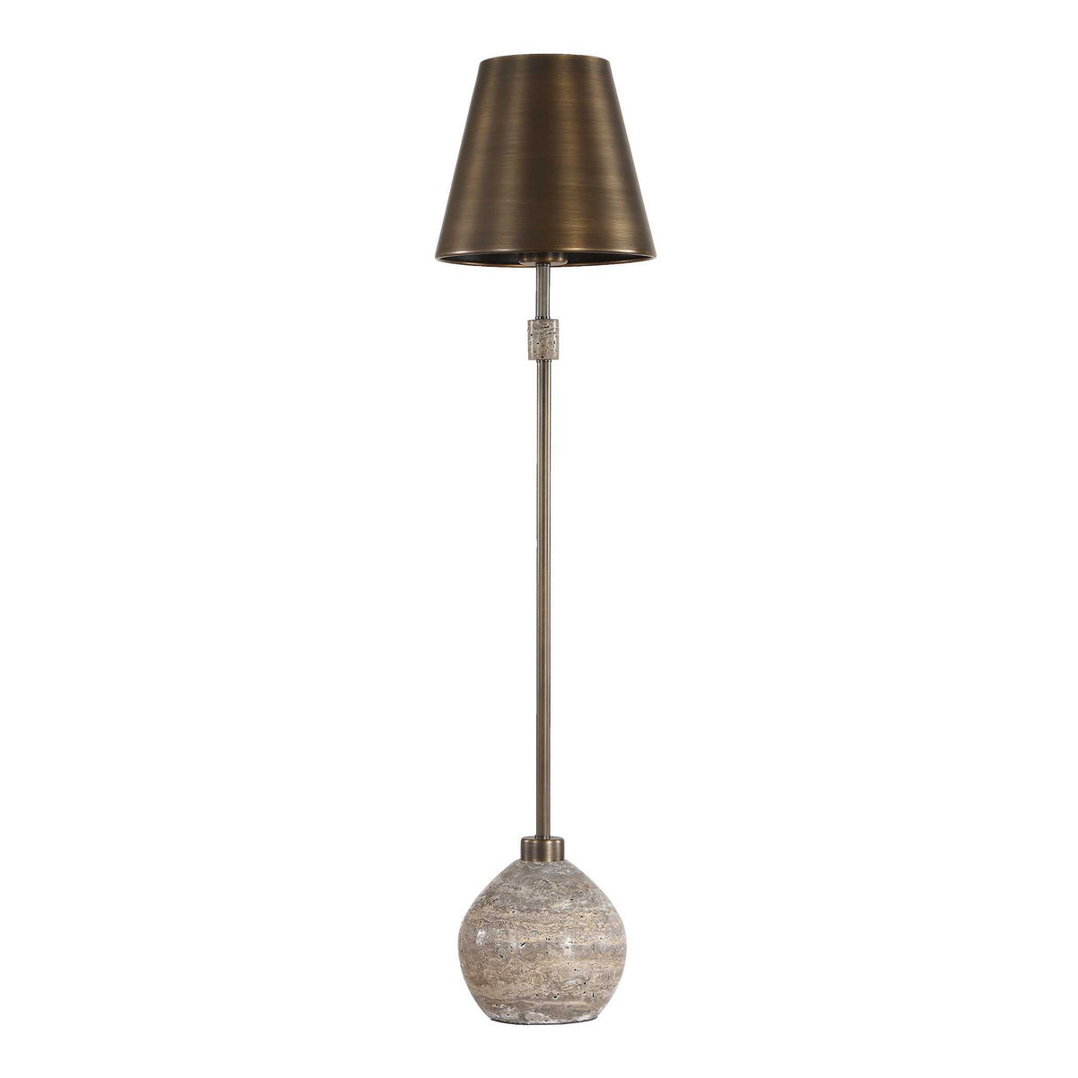 Jaycee Dark Travertine Buffet Lamp Brass / Gold / Gray - Bronze / Gray by Uttermost - View 4