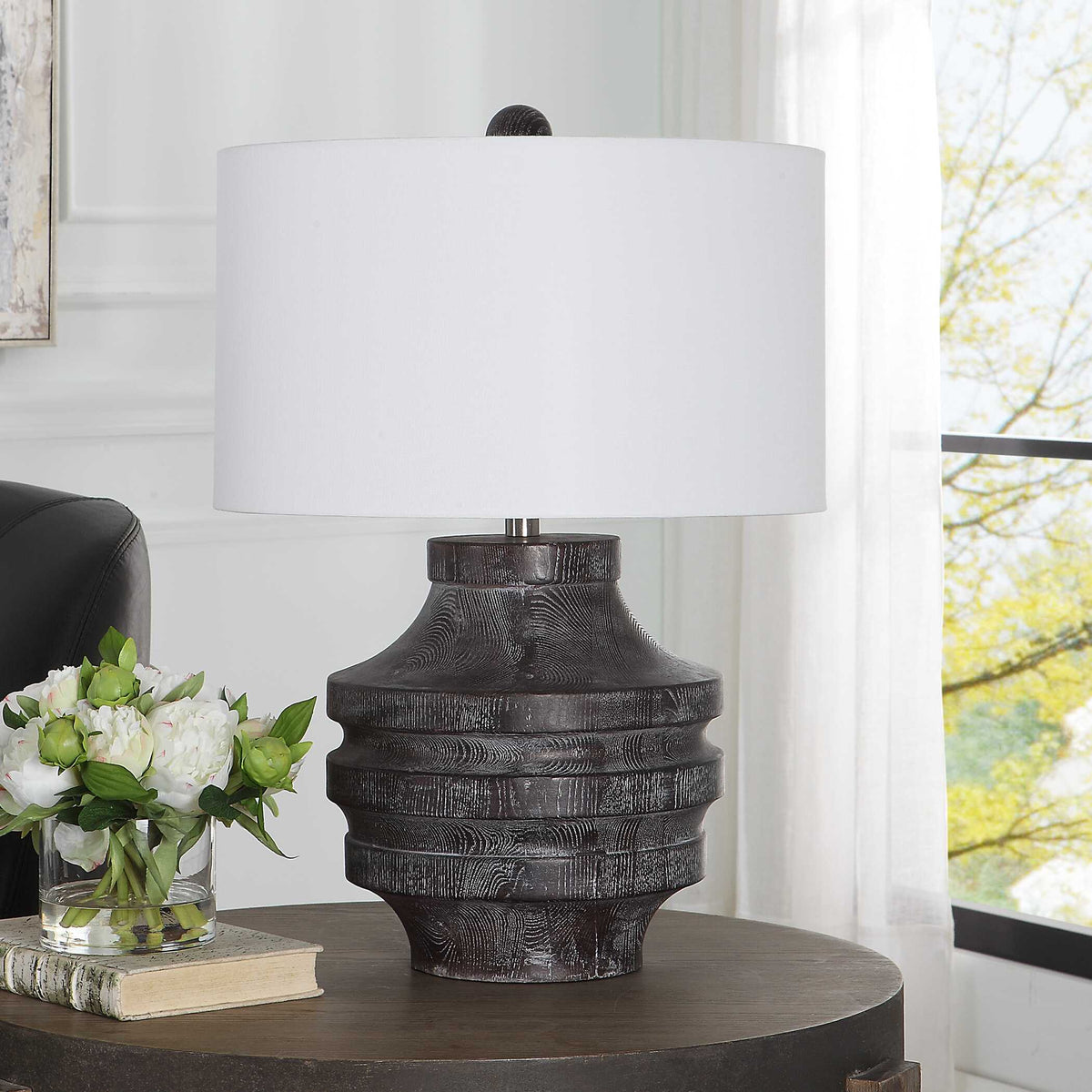 Timber Table Lamp - Dark Gray by Uttermost - View 3