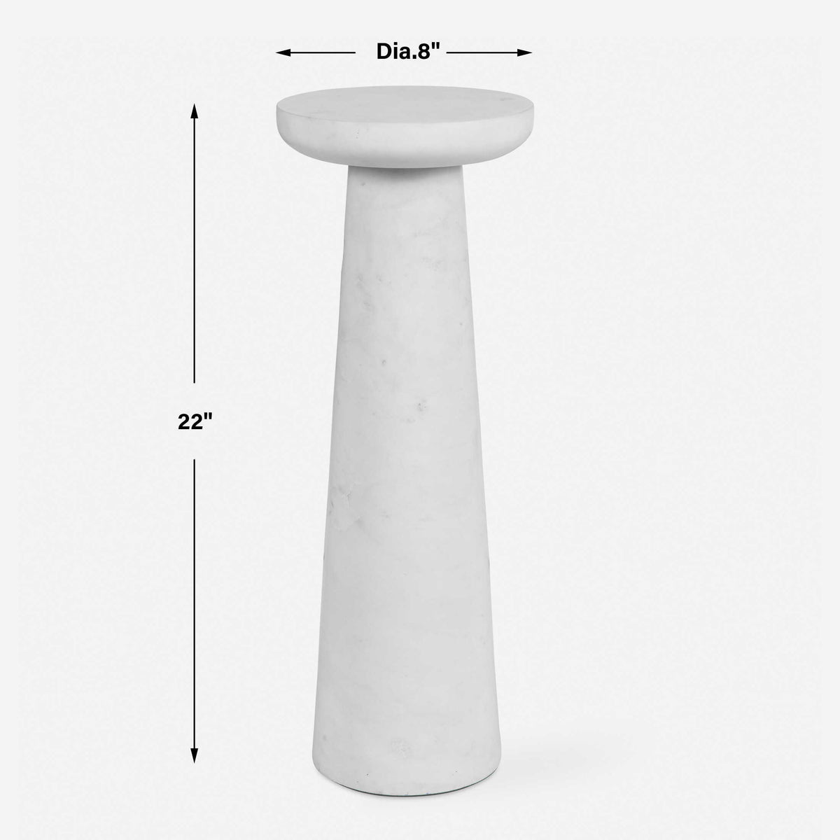 Lirra Marble Drink Table - White by Uttermost - View 5