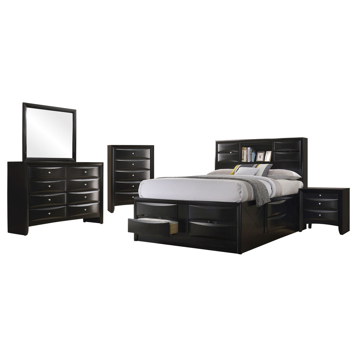 Isabel Black 5-piece Storage Bedroom Set