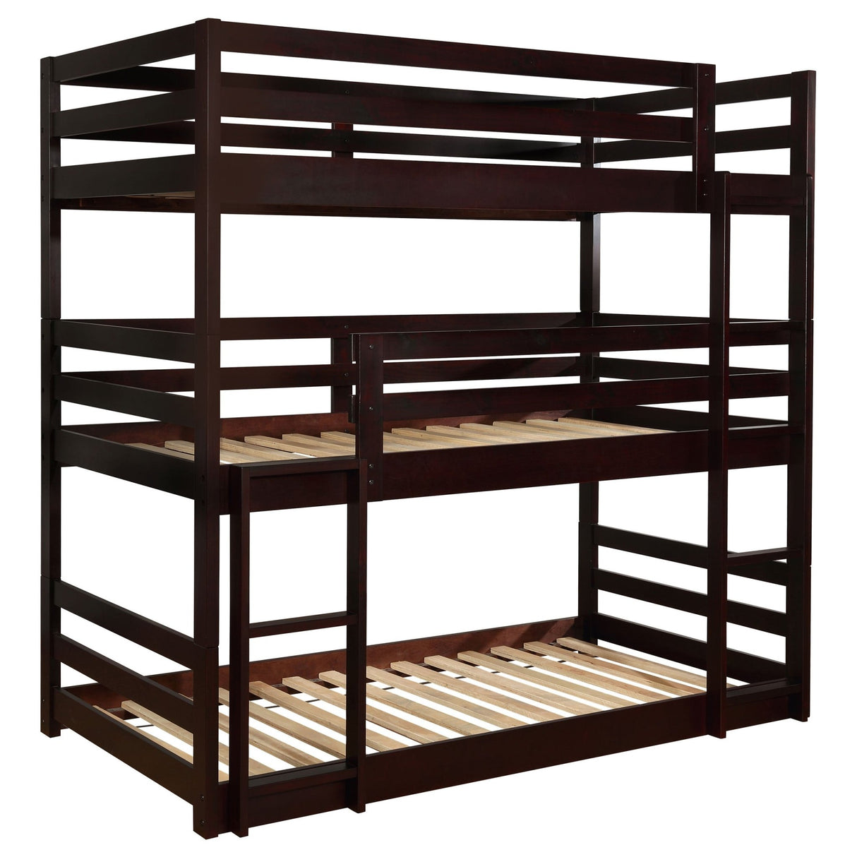 Twin / Twin / Twin Triple Bunk Bed - Sandler Twin Triple Bunk Bed Cappuccino