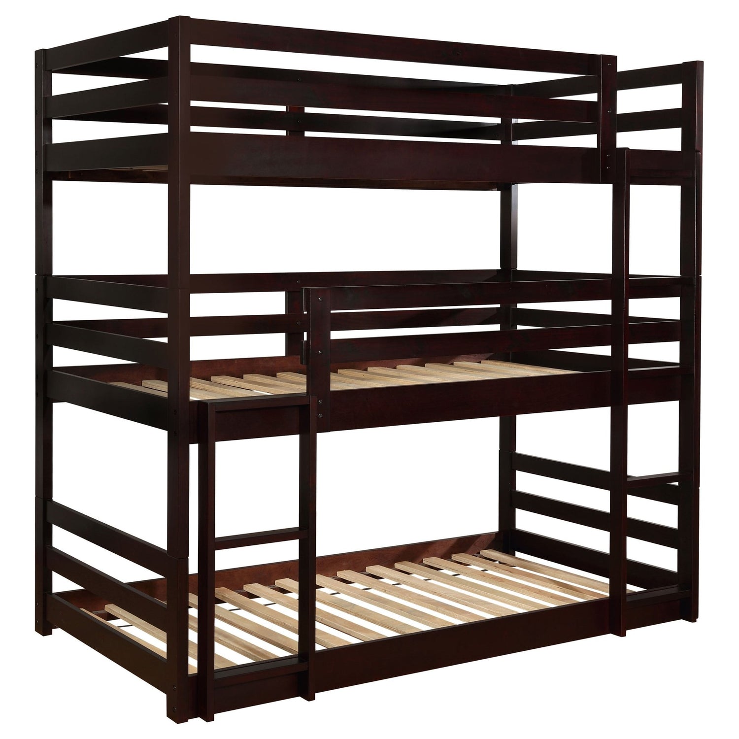 Twin / Twin / Twin Triple Bunk Bed - Sandler Twin Triple Bunk Bed Cappuccino