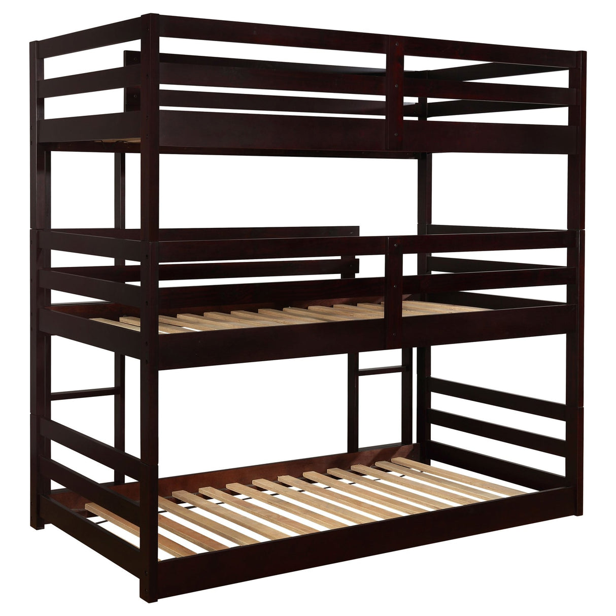 Twin / Twin / Twin Triple Bunk Bed - Sandler Twin Triple Bunk Bed Cappuccino