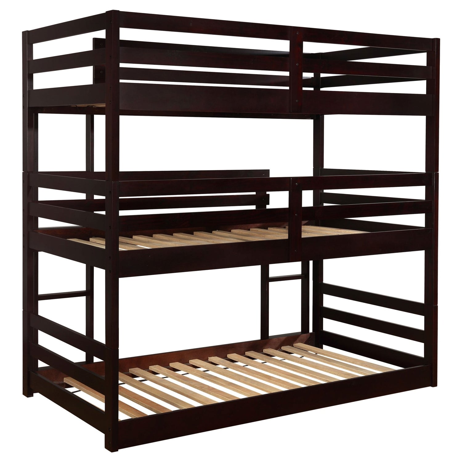 Twin / Twin / Twin Triple Bunk Bed - Sandler Twin Triple Bunk Bed Cappuccino