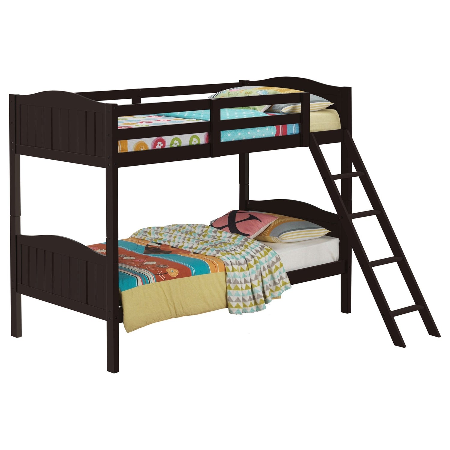 Arlo Twin Over Twin Bunk Bed with Ladder Espresso | Coaster | Home Elegance USA