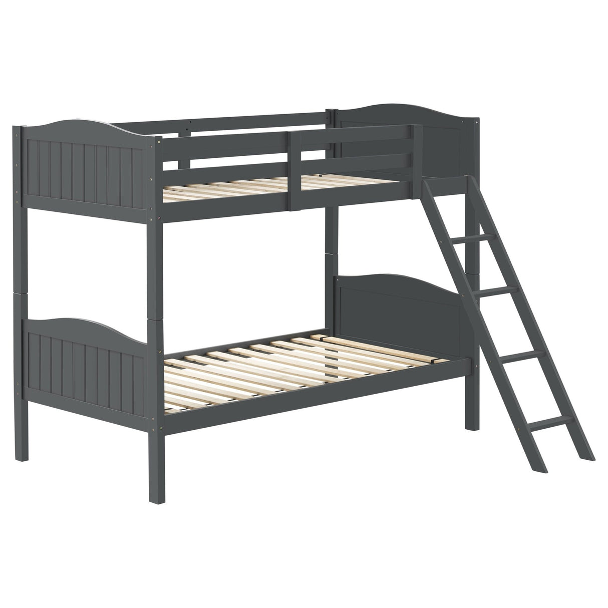 Arlo Twin Over Twin Bunk Bed with Ladder Grey | Coaster | Home Elegance USA