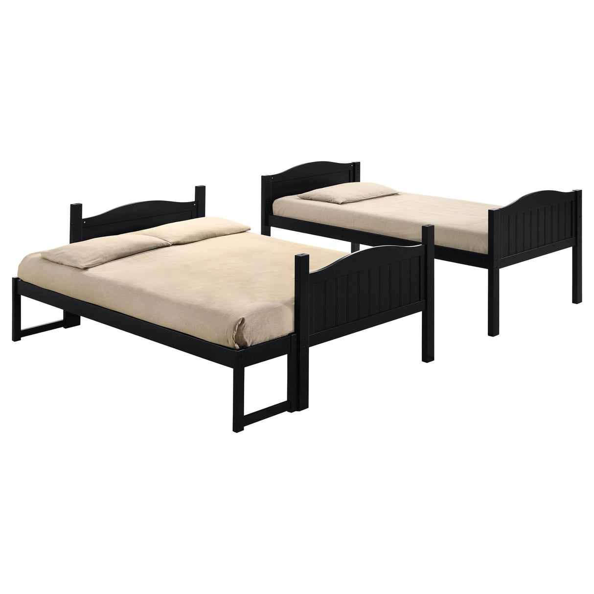 Arlo Twin Over Full Bunk Bed with Ladder Black | Coaster | Home Elegance USA