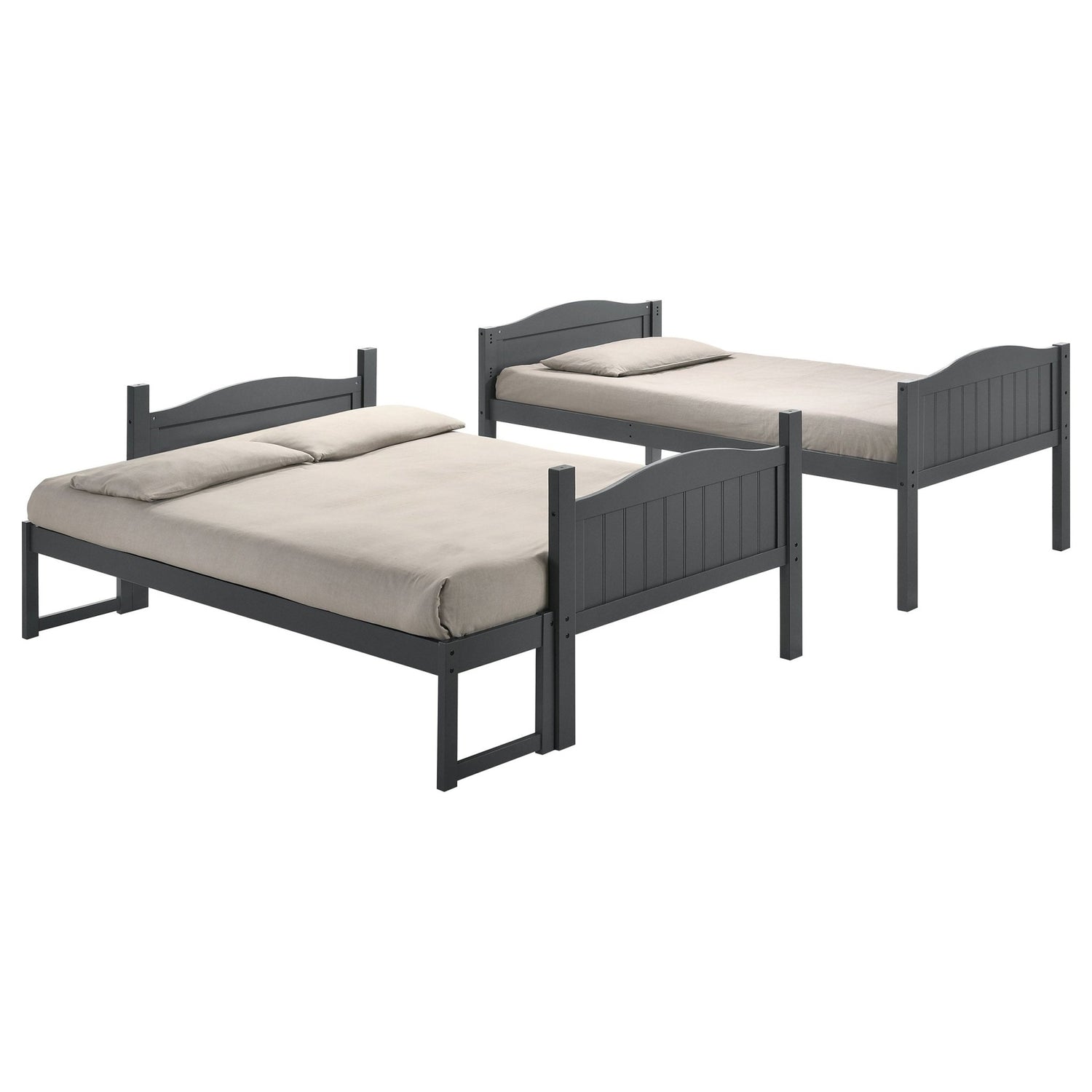 Arlo Twin Over Full Bunk Bed with Ladder Grey | Coaster | Home Elegance USA