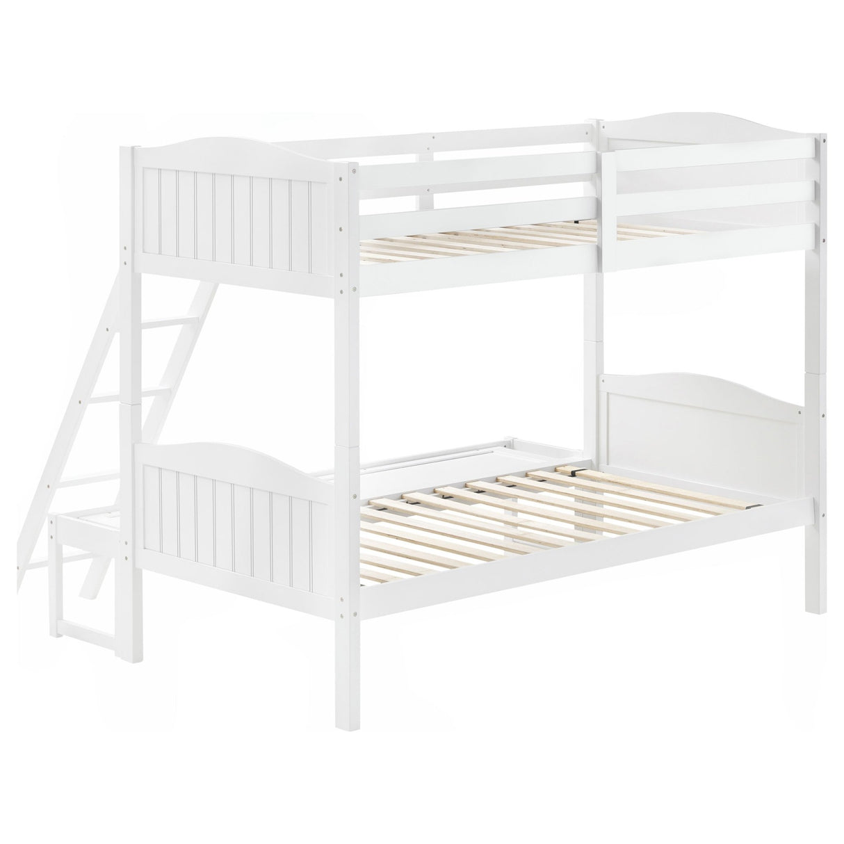 Arlo Twin Over Full Bunk Bed with Ladder White | Coaster | Home Elegance USA
