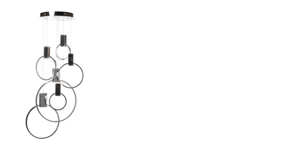 Lámpara de araña circular LED Hong Kong // Negro mate | Finesse