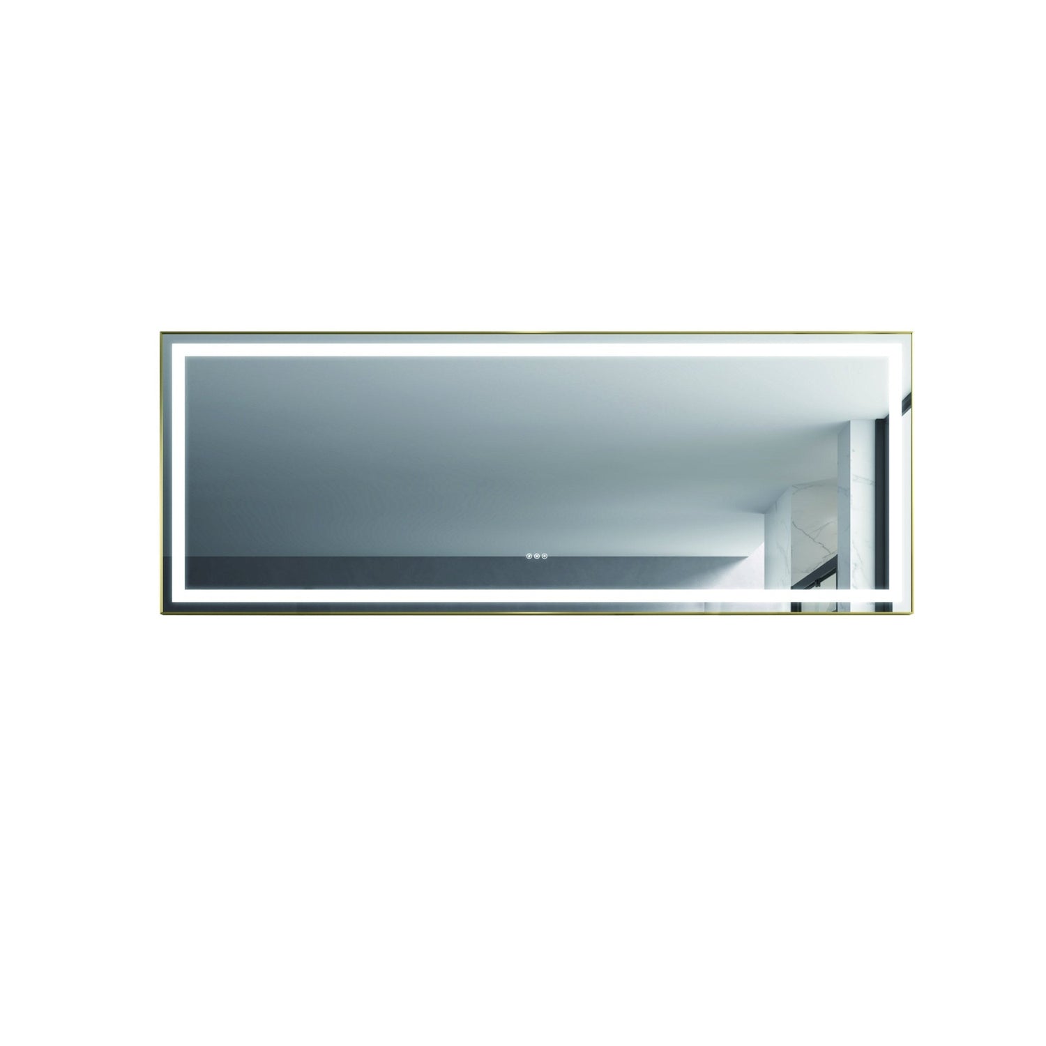 96in. W x36 in. H Frameless LED Single Bathroom Vanity Mirror in Polished Crystal Bathroom Vanity LED Mirror with 3 Color Lights Mirror for Bathroom Wall | Home Elegance USA
