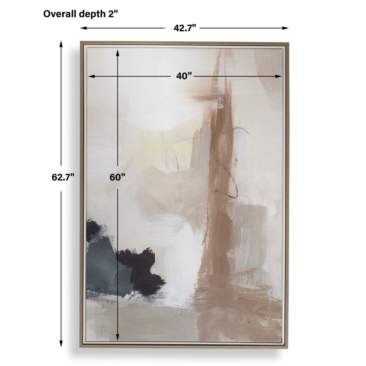 Bluster Framed Abstract Canvas Blue / Brown / Gray / Orange / Purple / White / Yellow - Blue / Light Brown by Uttermost - View 6