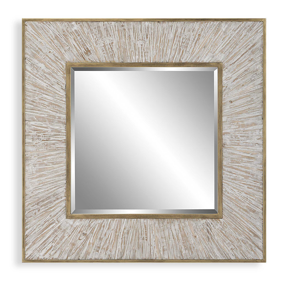 Wharton Square Mirror - Gold / Beige by Uttermost - View 1