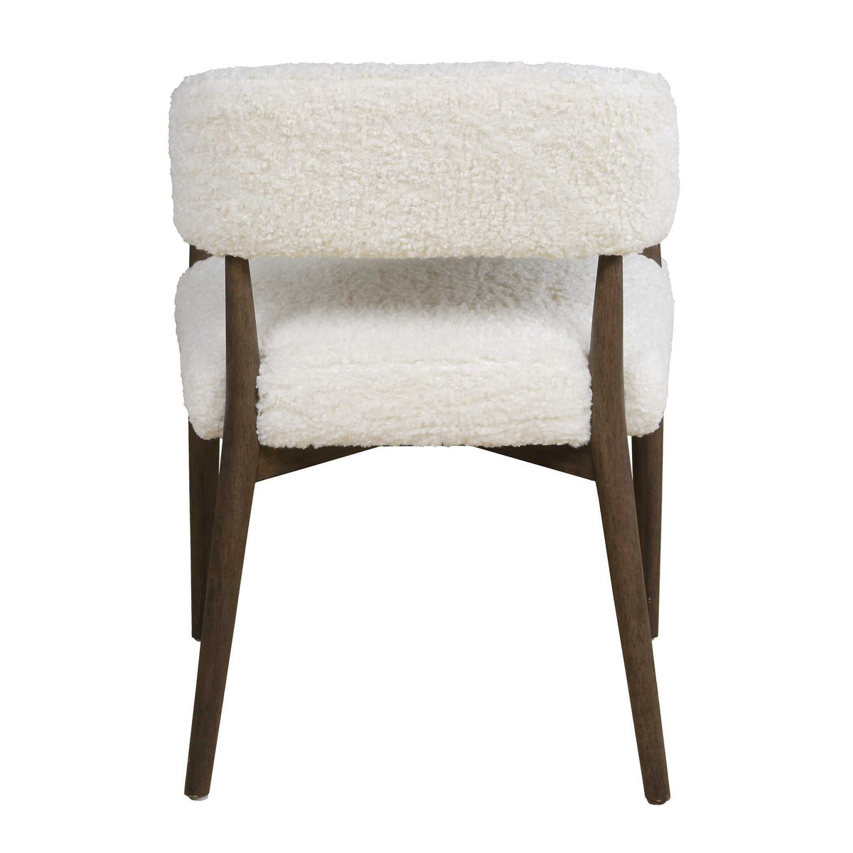 Austell Shearling Dining Chair Brown / White - White / Dark Brown by Uttermost - View 6