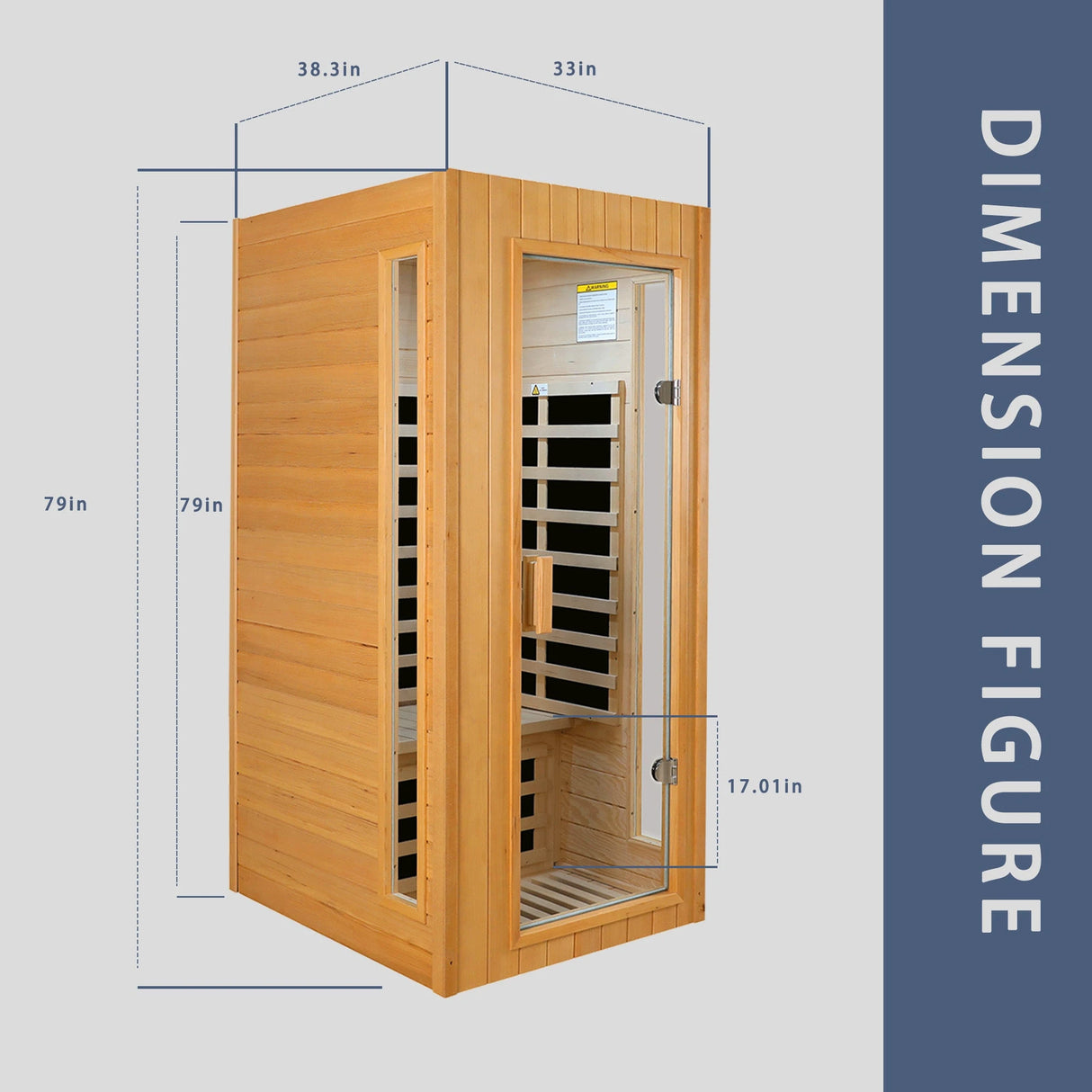 Hemlock One-Person Far Infrared Roof-Embedded Indoor Sauna Room - sold by Home Elegance USA