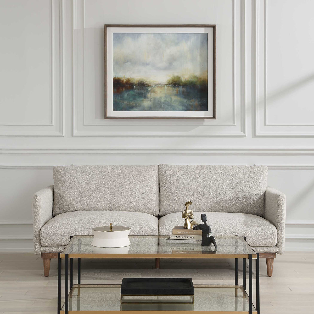 Blue Reverie Framed Abstract Lake Print - Light Brown by Uttermost - View 5