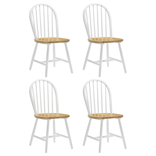 Side Chair - Cinder Windsor Side Chairs Natural Brown and White (Set of 4)