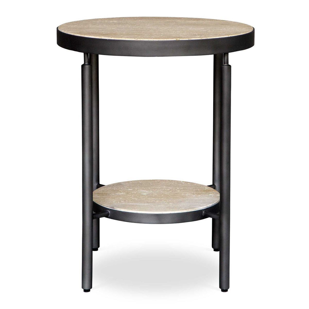 Dauntless Side Table Travertine - Black / Beige by Uttermost - View 1