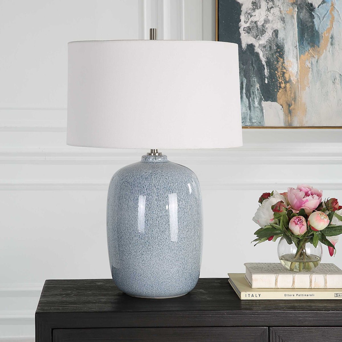 Jubilee Table Lamp Sky Blue - Light Blue by Uttermost - View 3