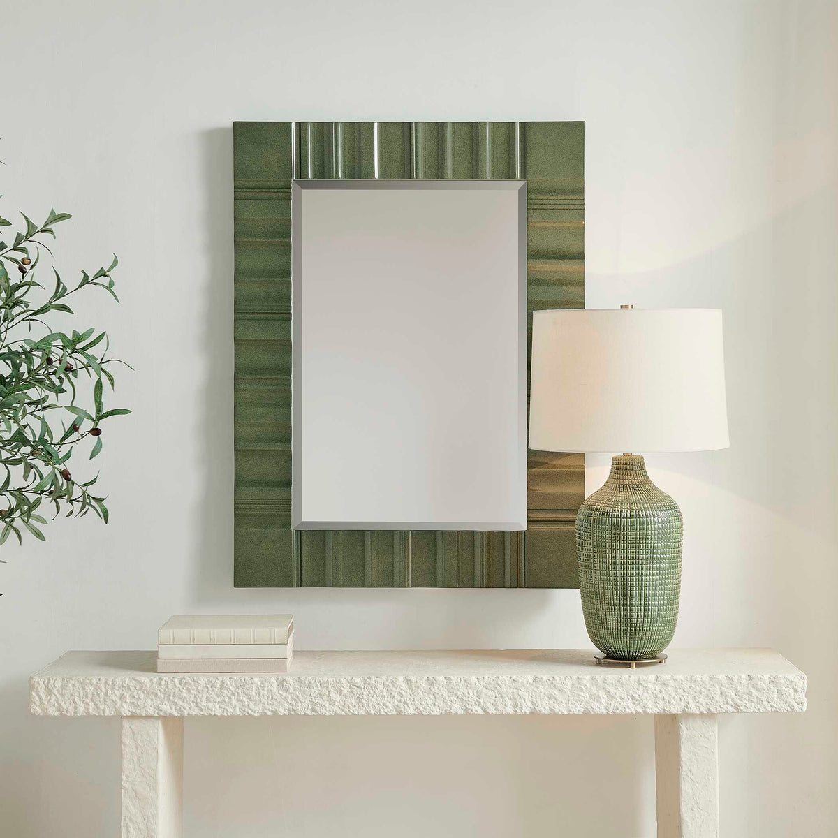 Quincey Mirror - Green by Uttermost - View 2