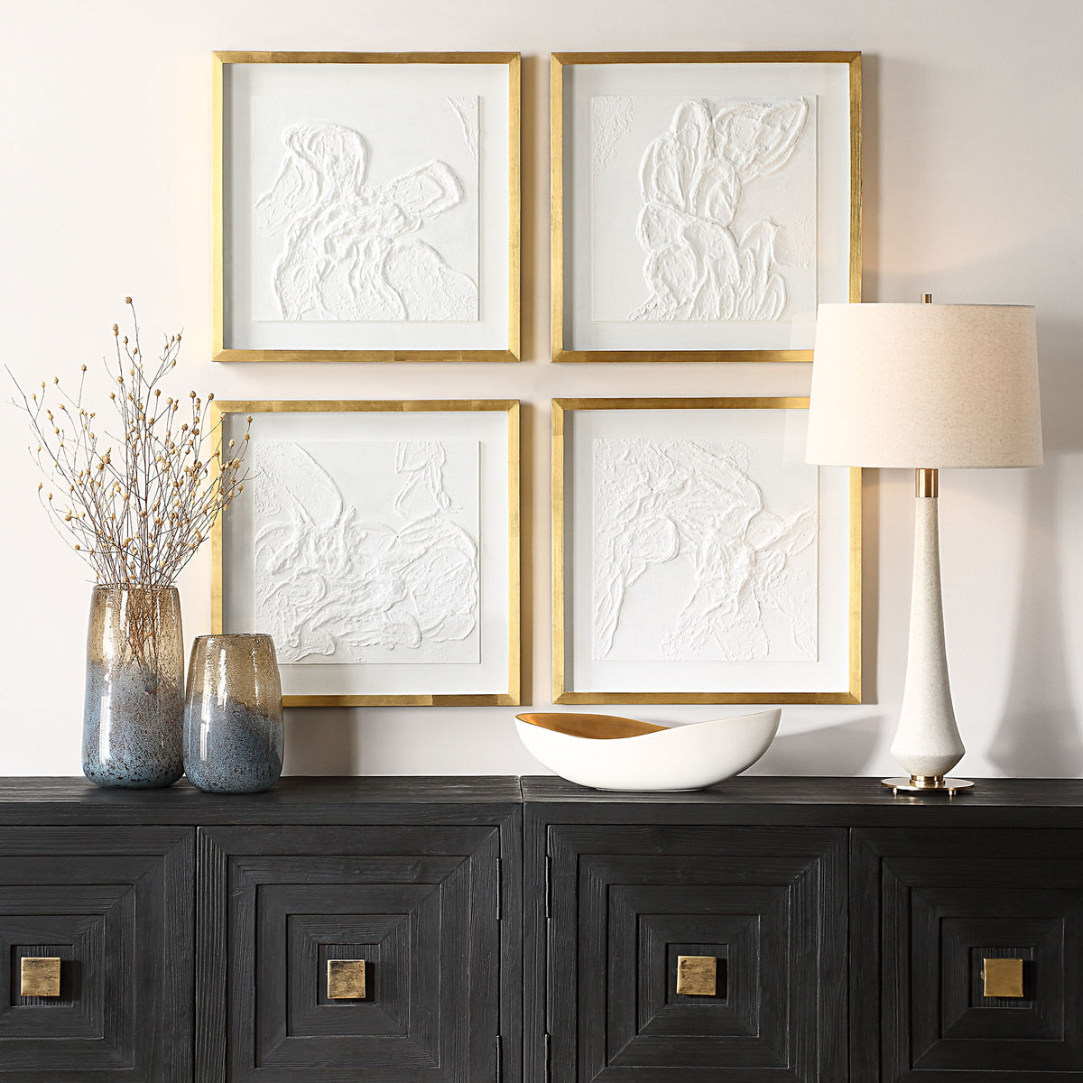 Fourfold Framed Prints (Set of 4) - Gold / White by Uttermost - View 2