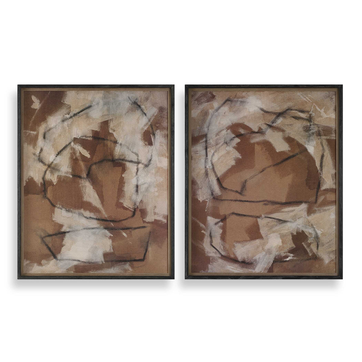Rush & Dash Framed Prints (Set of 2) - Dark Brown by Uttermost - View 1