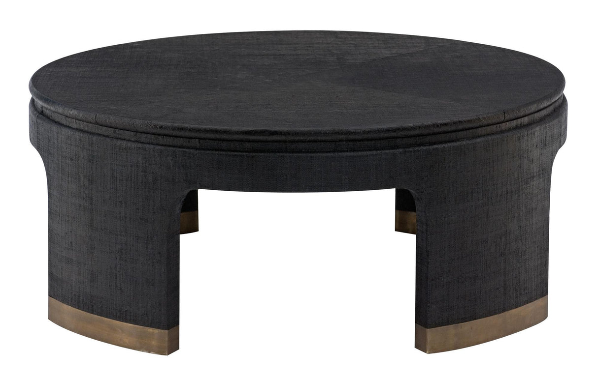 Dubois Cocktail Table Woven Raffia Black Finish – Bernhardt - sold by Home Elegance USA