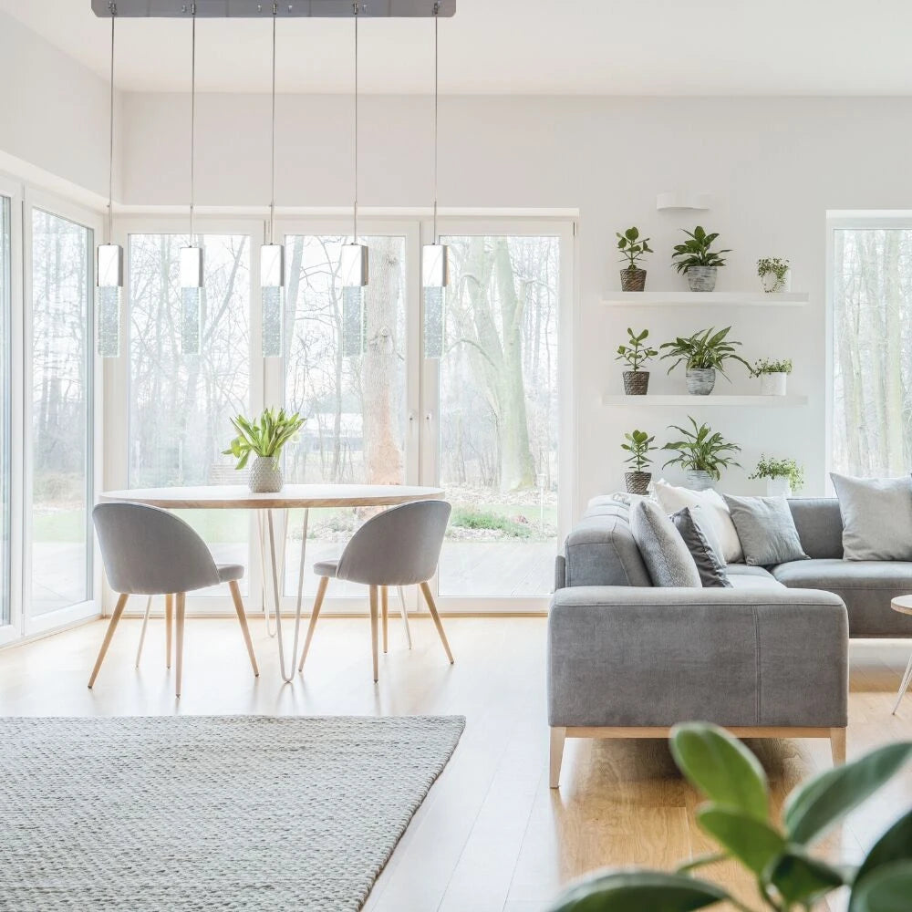 Lámpara de araña rectangular de cristal // 5 luces | Finesse