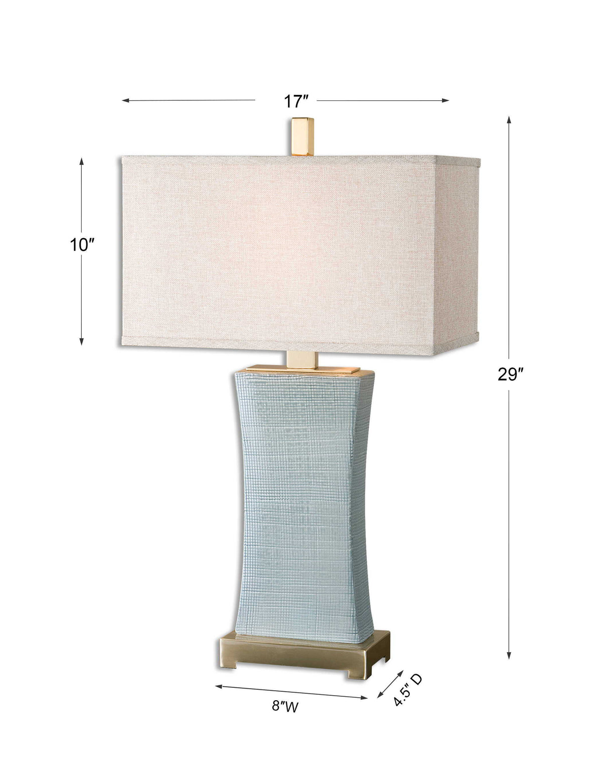 Cantarana Table Lamp Blue Gray - Light Blue / Beige by Uttermost - View 7