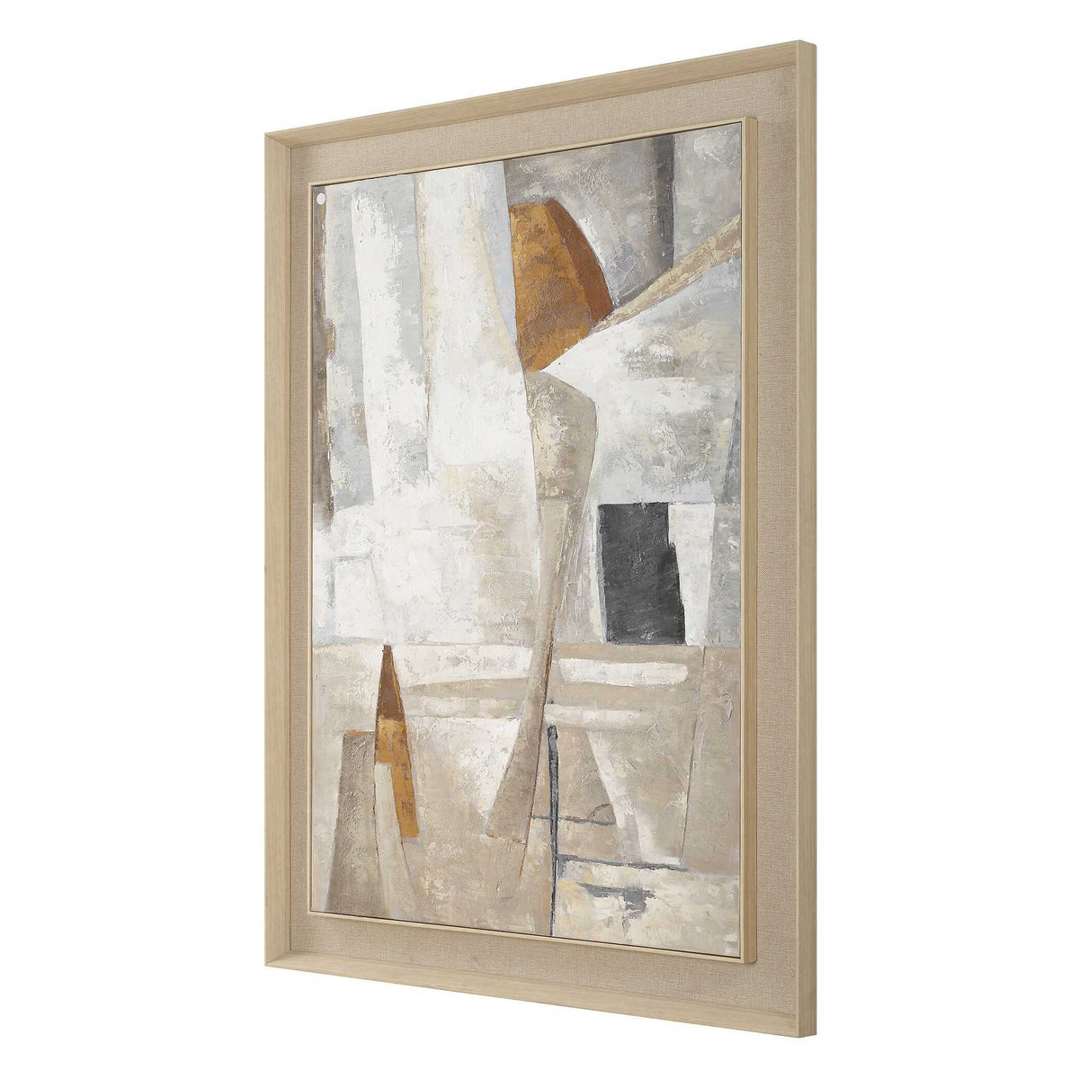 Hide & Seek Abstract Art Black / Brown / Gray / Orange / White / Woodtone - Light Brown by Uttermost - View 4